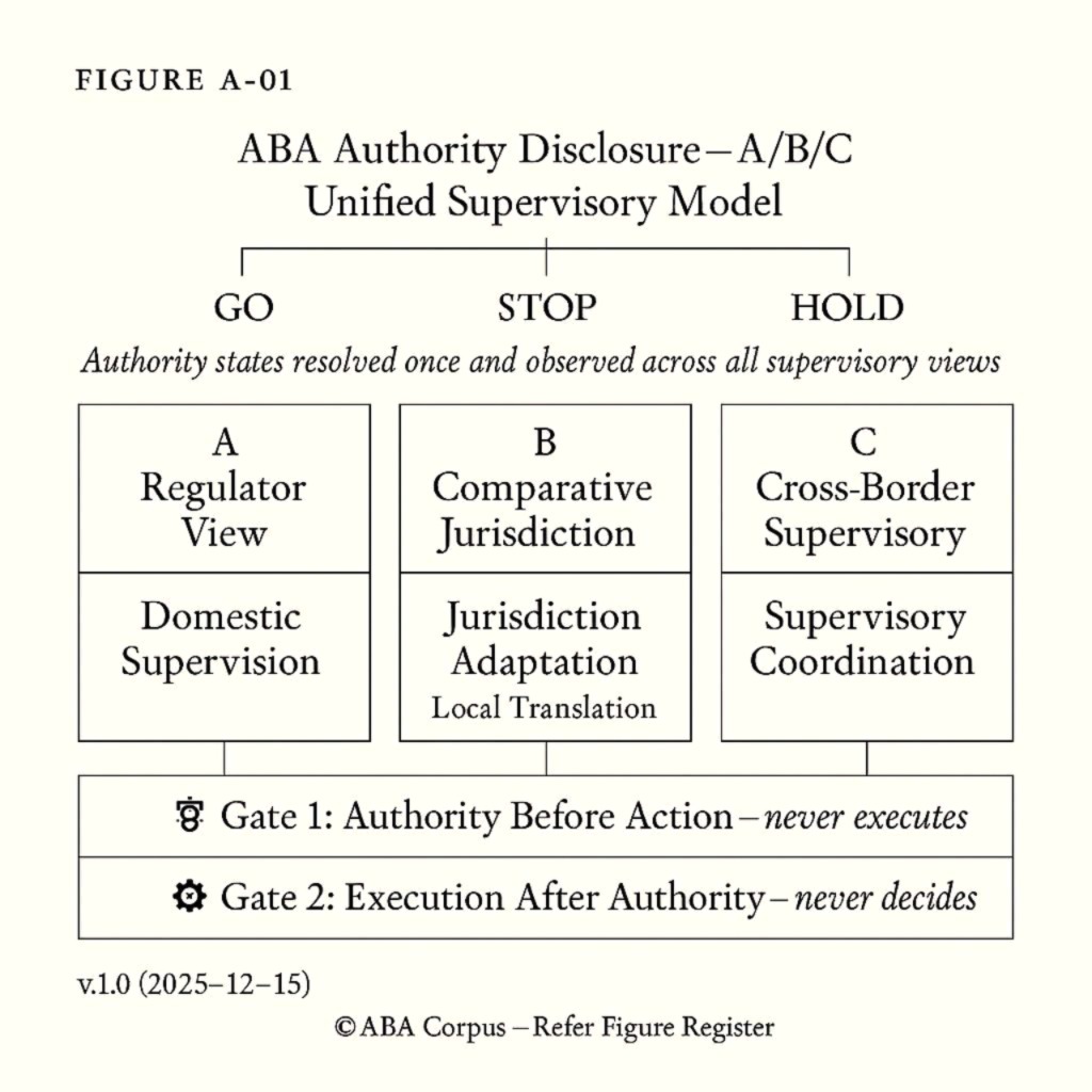 Figure A-01 — Authority Before Action: Supervisory Disclosure Structure
